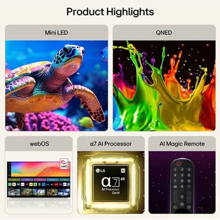 Smart TV LG 75QNED7EB 75" (189 cm) QNED Mini LED 4K UHD AI α7 Gen9 HDR10 Magic Remote