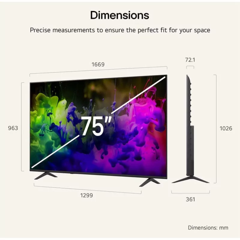 Smart TV LG 75QNED7EB 75" (189 cm) QNED Mini LED 4K UHD AI α7 Gen9 HDR10 Magic Remote