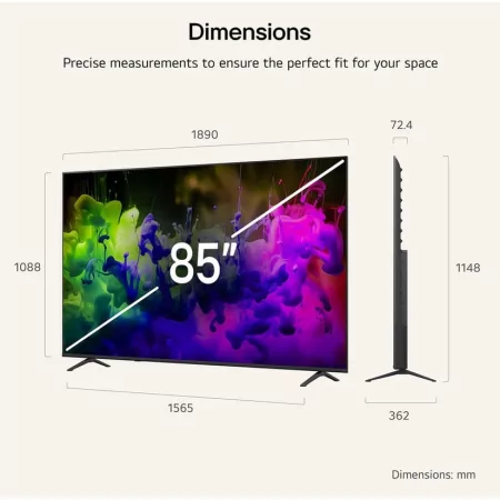 Smart TV LG 85QNED7EB de 85" (216 cm) QNED Mini LED 4K UHD AI α7 Gen9 HDR10 Magic Remote