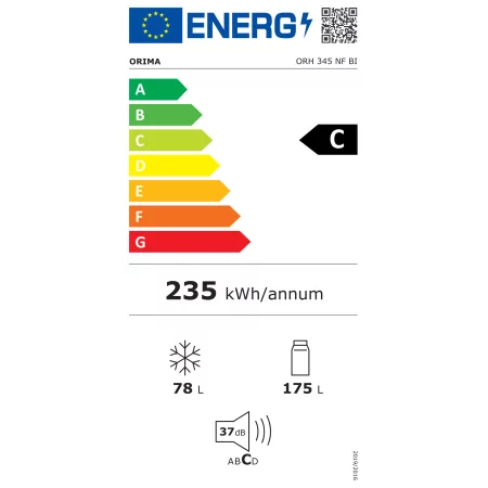 Frigorífico Combinado Encastrável 253L Orima ORH-345-NF-BI - No Frost, Classe C