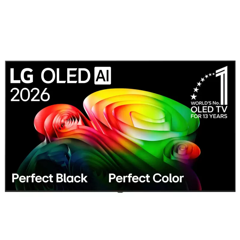 LG OLED65B65LA - Televisor OLED AI B6 de 65 pulgadas, resolución 2026, vista frontal con diseño ultrafino en mármol pizarra.