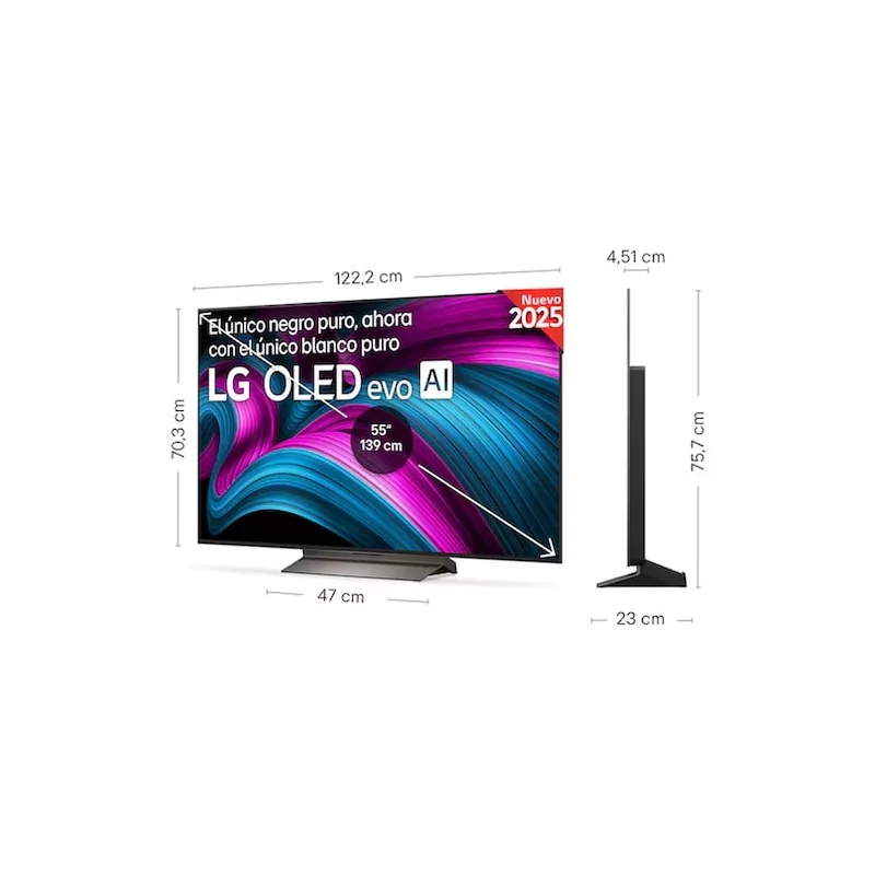 Smart TV LG OLED55C5ELB.AEU de 55" (139 cm) OLED evo AI 4K 144Hz Dolby Vision webOS 25