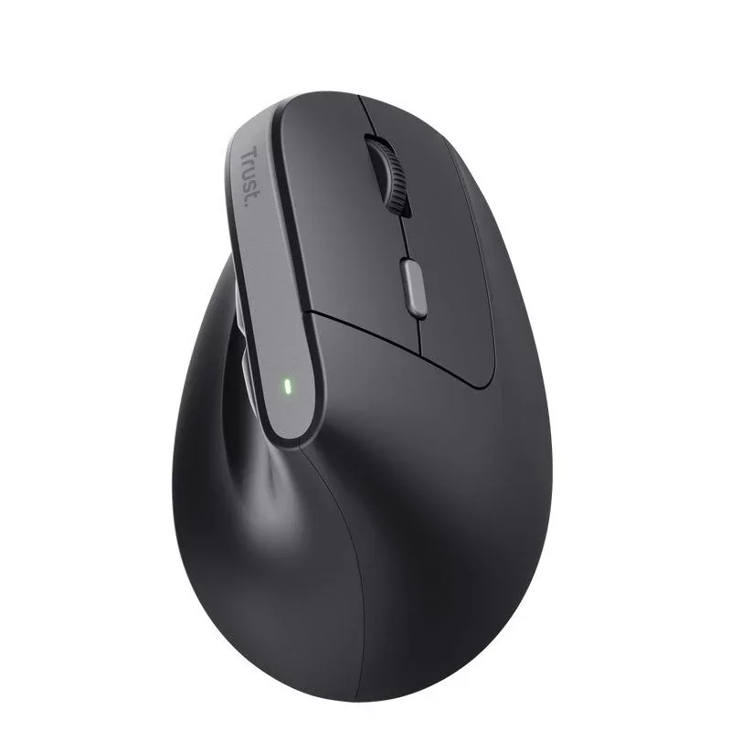 Ratón vertical inalámbrico TRUST BAYO II (2400 DPI - Ergonómico - Negro)