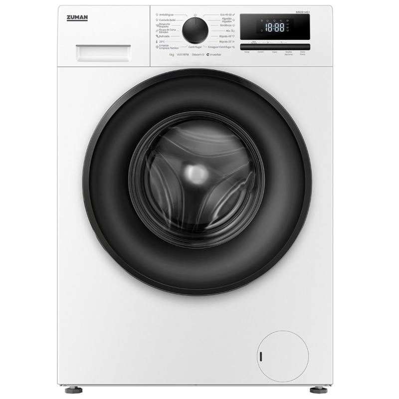 Máquina de Lavar Roupa ZUMAN MR0814B1 (8 kg - 1400 rpm - Branca) Máquina de Lavar Roupa ZUMAN MR0814B1 (8 kg - 1400 rpm - Branca)