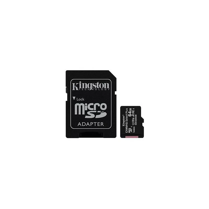 Kingston 64GB MicroSDXC Canvas Select Plus Class10 UHS-I + Adaptador Kingston 64GB MicroSDXC Canvas Select Plus Class10 UHS-I + Adaptador