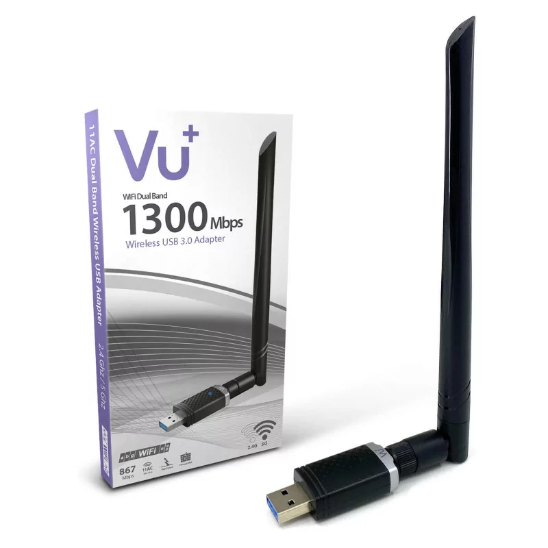 VU+ Antena Wireless USB 3.0 Dual Band 1300 Mbps inkl. 6 dBI VU+ Antena Wireless USB 3.0 Dual Band 1300 Mbps inkl. 6 dBI