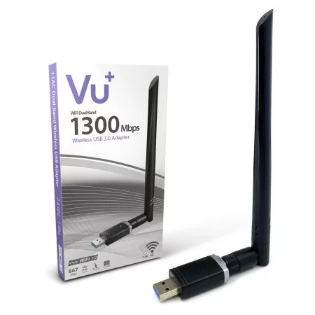 Adaptador Wi-Fi Wireless Vu+ Dual Band - USB 3.0 - 1300 Mbps - 6 dBI|Vu+|4260704120121