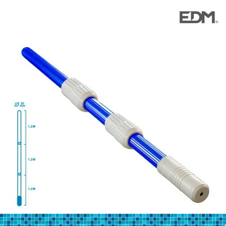 Cabo Telescópico EDM - Tubos de Alumínio 0,30MM - Ø41MM Formado por 3x1,20MTS (Medida Fechado 1,30MTS)