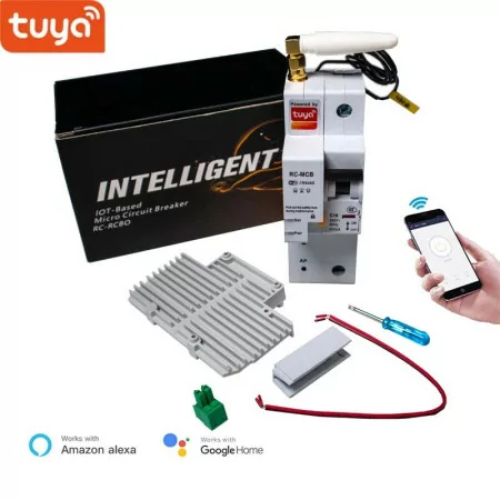 Disjuntor Tuya Smart - 32A com Medidor de Tensão Monofásico - Alexa e Google Home|Tuya|7924410272192