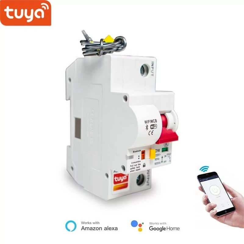 Disjuntor Smart 16A Monofasico Tuya Alexa Google Home