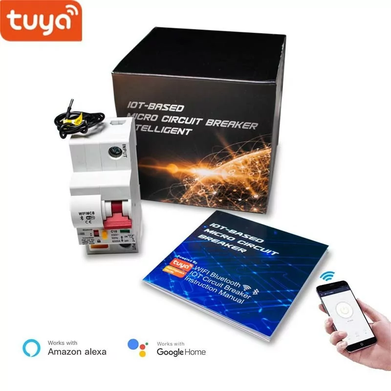 Disjuntor Smart 32A Monofasico Tuya Alexa Google Home