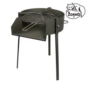 Round barbecue with frying...
