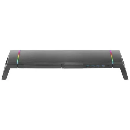Suporte de Monitor Mars Gaming - 4 x USB 3.0 - RGB - Preta - MGS