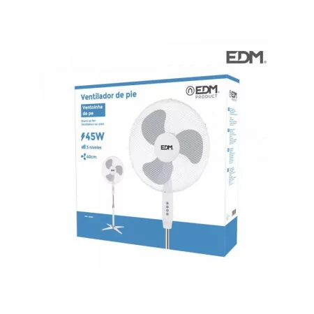 EDM Standing Fan - 40cm - 45W - White