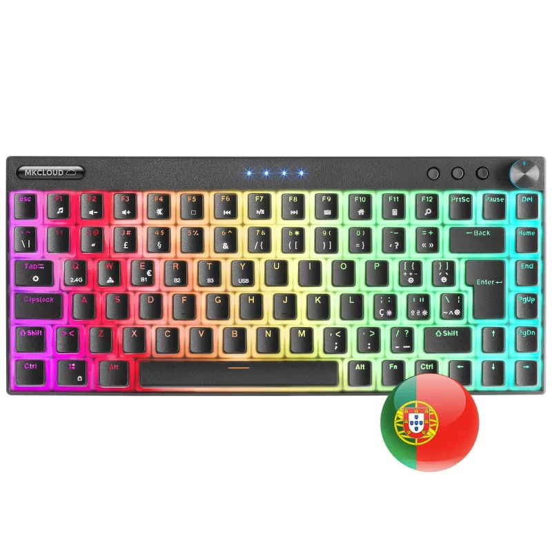 Teclado Mecânico Mars Gaming - Wireless - Bluetooth - RGB - Preto - MKCLOUDBPT