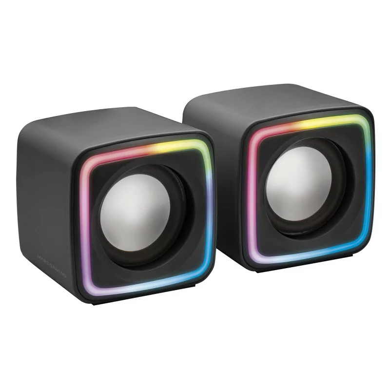Colunas Mars Gaming - 8W - RGB - Pretas - MSCUBE Colunas Mars Gaming - 8W - RGB - Pretas - MSCUBE