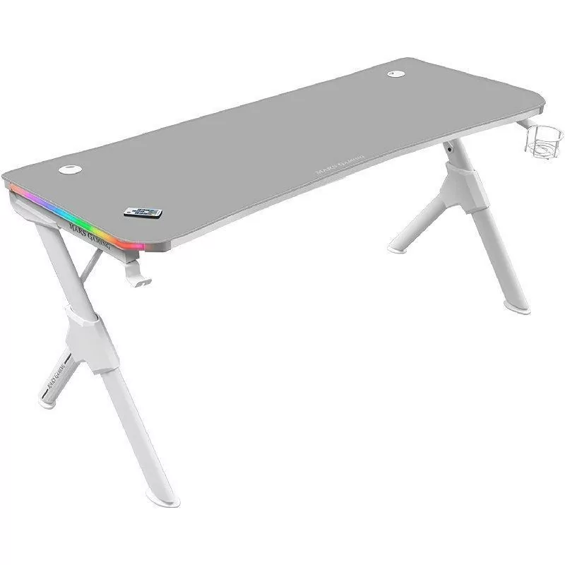Mesa gaming mars gaming mgd140rgb/ 140 x 60 x 75cm/ blanca