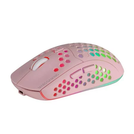 Rato Mars Gaming - Wireless - RGB - Rosa - MMW3