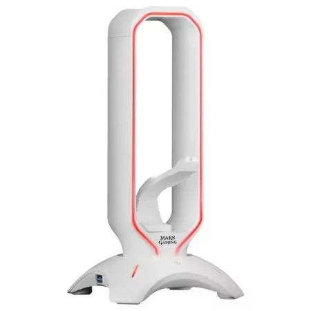 Suporte para Auscultadores + Bungee para Rato Mars Gaming - RGB - 2xUSB Hub - Branco - MHHPRO