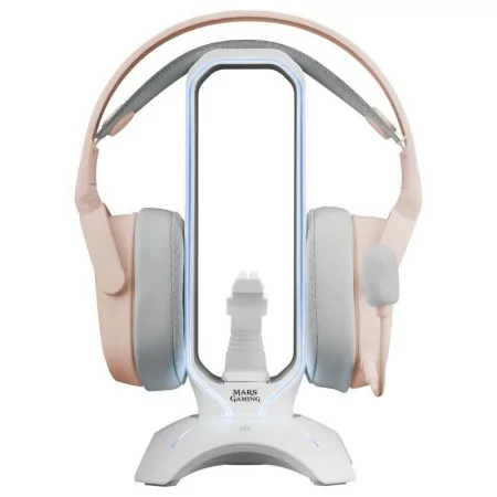 Suporte para Auscultadores + Bungee para Rato Mars Gaming - RGB - 2xUSB Hub - Branco - MHHPRO