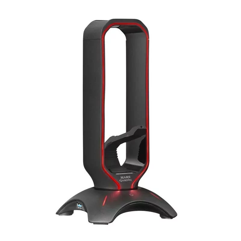 Suporte para Auscultadores + Bungee para Rato Mars Gaming - RGB - 2xUSB Hub - Preto - MHHPRO