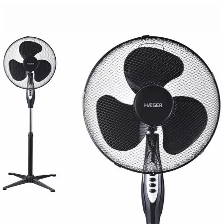 Ventoinha de Pé Haeger - Cross Wind - 45W - 40cm - Preta - SF-16B.010A