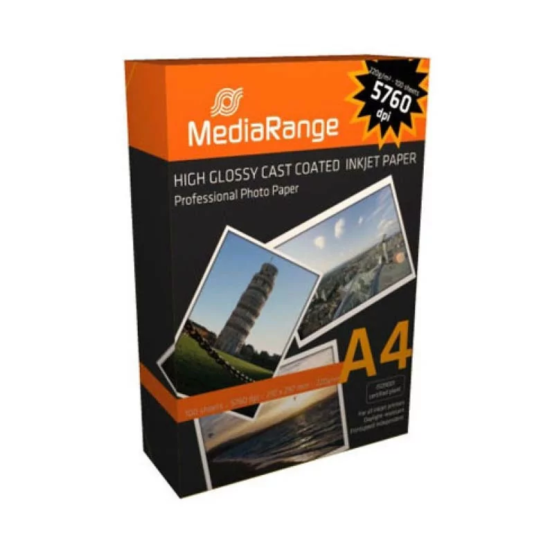 MediaRange Photo Paper - A4 220g Glossy - 100 sheets