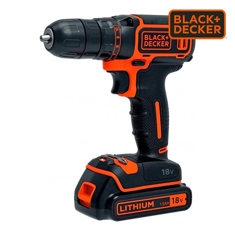 Black+Decker Screwdriver Drill - 18V - BDCDC18K-QW