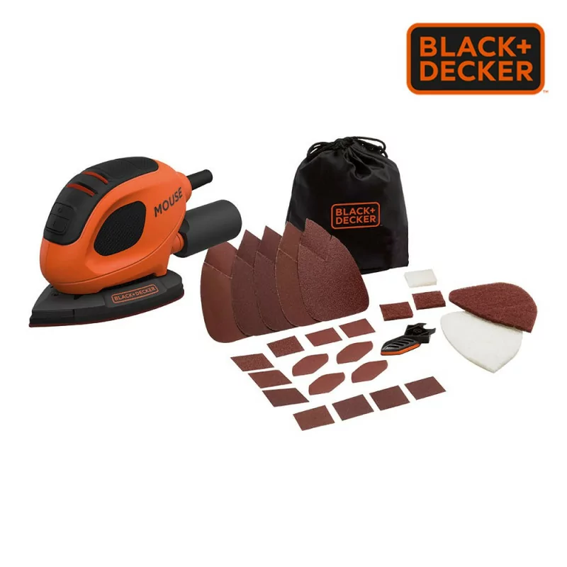 Detail Sander Mouse Black+Decker - 55W - 15 Accessories - BEW230BC-QS