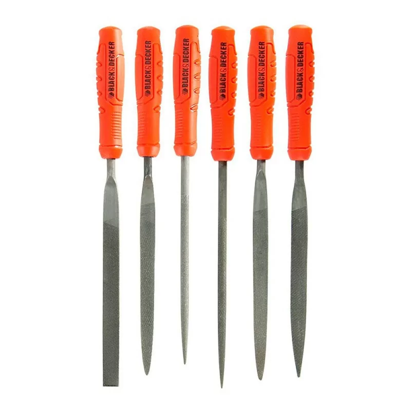 Set of 6 Black+Decker Metal and Wood Mini Files - BDHT0-22270
