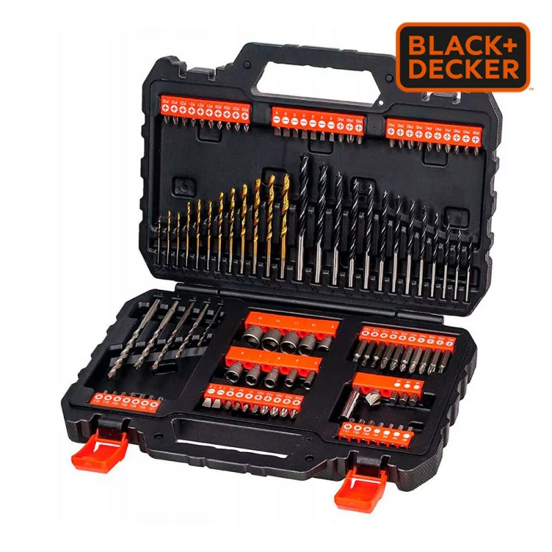 Black+Decker Drilling and Screwing Set - 109 Pieces - A7200 Black+Decker Drilling and Screwing Set - 109 Pieces - A7200