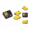 Set of 2 Dewalt XR Rail Batteries - 18V - Li-Ion - 2 Ah - Charger - DCB115D2-QW