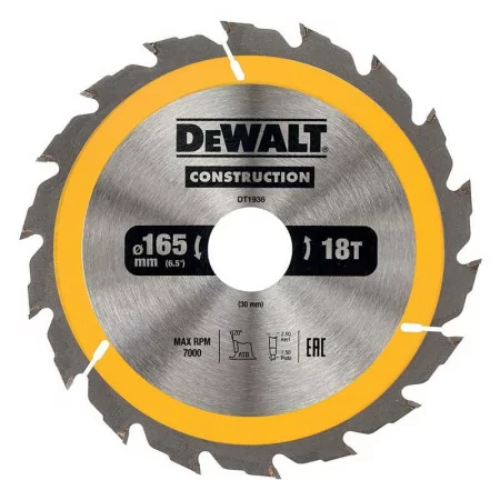 Dewalt Construction Disc - 165x20 mm - 18T (AC) - DT1936-QZ