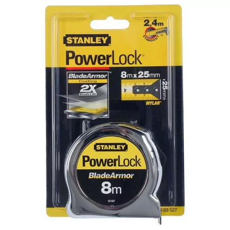 Tape Measure Stanley Powerlock Blade Armor - 8 mx 25 mm - 0-33-527