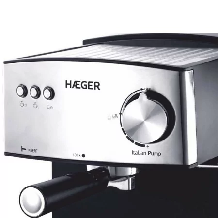 Haeger Espresso Italia Manual Coffee Machine - 850 W - 15 Bar - Ground Coffee and Tablets - CM-85B.009A