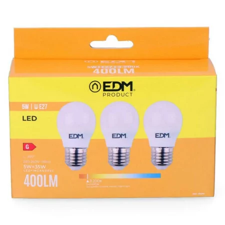 Set 3 EDM Spherical Lamps - LED - E27 - 5 W - 400 LM - 3200 K - Warm Light