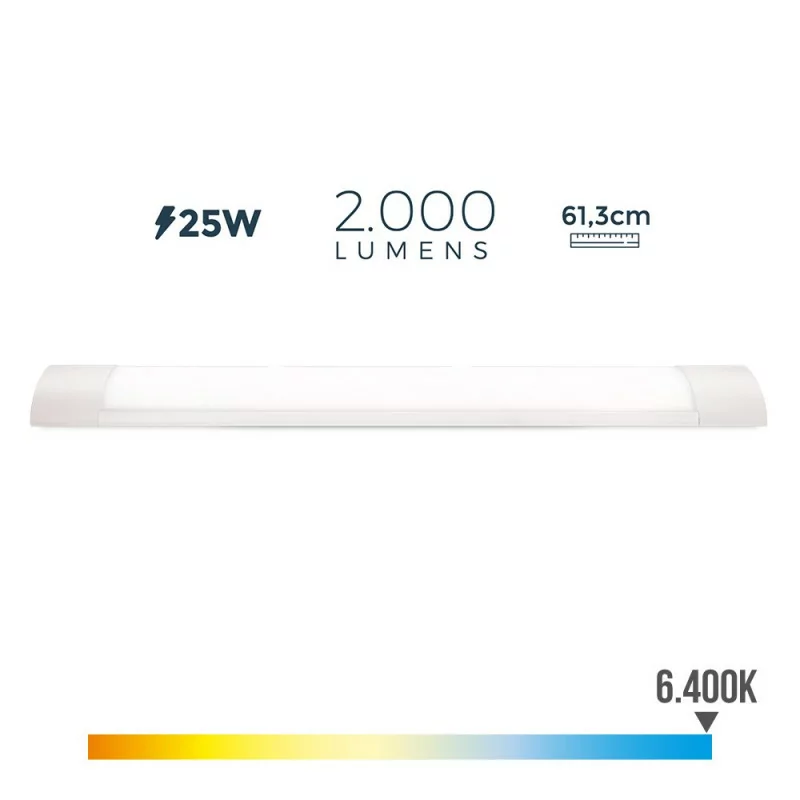 Armadura Eletrónica EDM - LED - 25 W - 61 cm - 6400 K - Luz Fria - 2000 LM|EdM|8425998316803 Armadura Eletrónica EDM - LED - 25 W - 61 cm - 6400 K - Luz Fria - 2000 LM|EdM|8425998316803