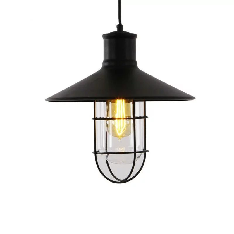 Vintage EDM Suspension - Iron and Glass - E27 - 60 W