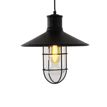 Vintage EDM Suspension - Iron and Glass - E27 - 60 W