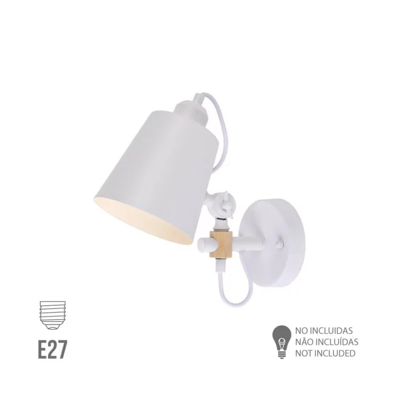 Lámpara de Parede EDM - E27 - Blanco Lámpara de Parede EDM - E27 - Blanco