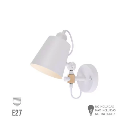 Lámpara de Parede EDM - E27 - Blanco