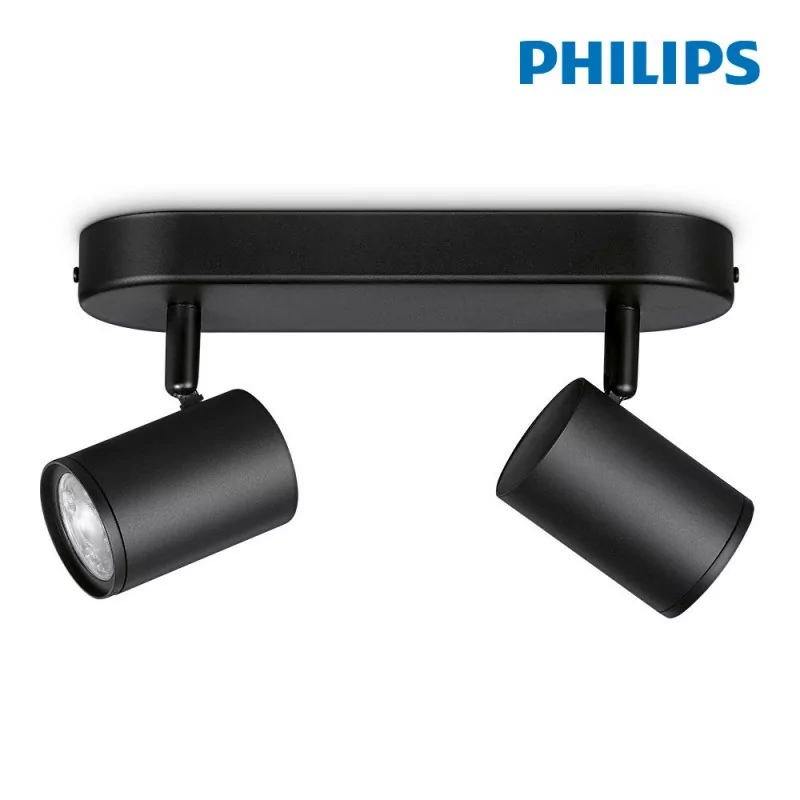 WiZ Philips spotlight - LED - 2 Elements - 2 x 5 W - RGB - Black