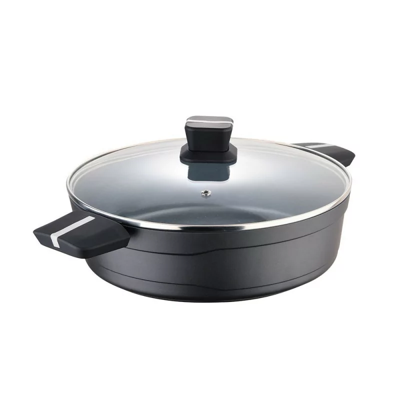 Panela San Ignacio Bistro - 28 x 8,0 cm - Alumínio Fundido - c/ Tampa - Cinza - SG6427|San Ignacio|6926427672498 Panela San Ignacio Bistro - 28 x 8,0 cm - Alumínio Fundido - c/ Tampa - Cinza - SG6427|San Ignacio|6926427672498
