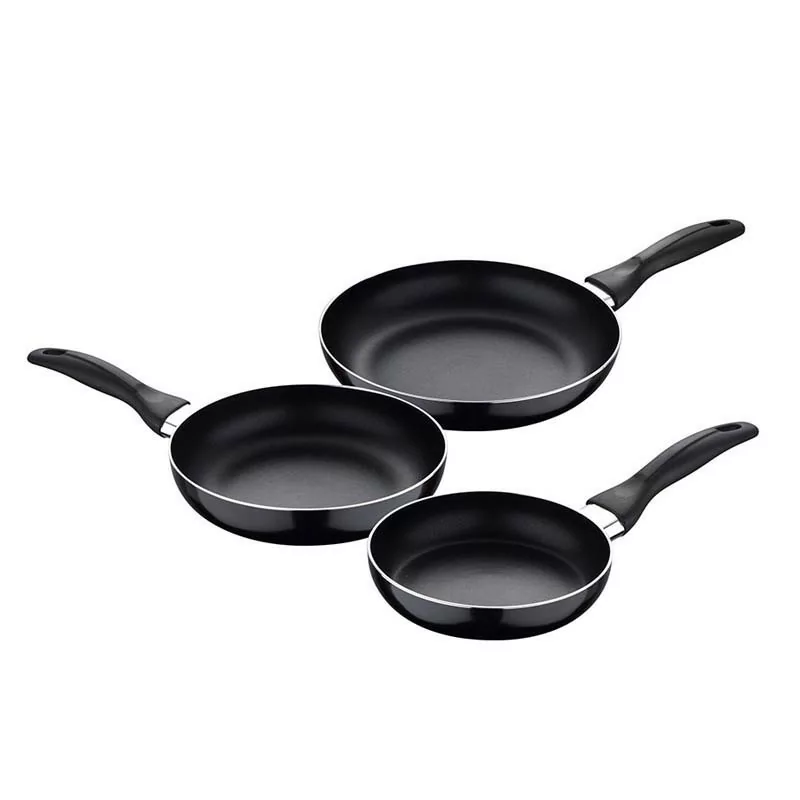 Set of 3 Frying Pans San Ignacio Navy Black - 16 + 20 + 24 cm - Aluminum Pressed
