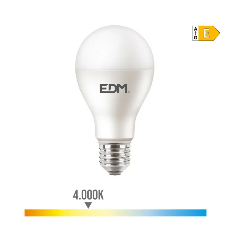 Lâmpada EDM - LED - E27 - 15W - 1900 LM - 4000K Luz Dia|EdM|8425998980714 Lâmpada EDM - LED - E27 - 15W - 1900 LM - 4000K Luz Dia|EdM|8425998980714
