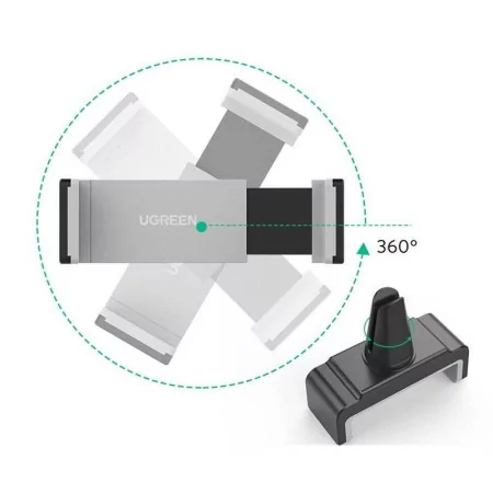 Soporte de Teléfono Móvil para Ventilación de Carro Ugreen - 3.5"-6.5" - Negro