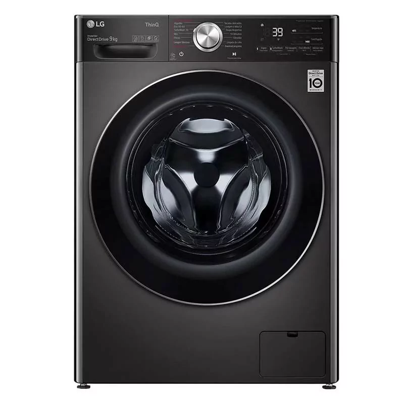 Máquina de Lavar Roupa LG 9Kg - 1400 RPM - F-4-WV-9009-P-2-B Máquina de Lavar Roupa LG 9Kg - 1400 RPM - F-4-WV-9009-P-2-B