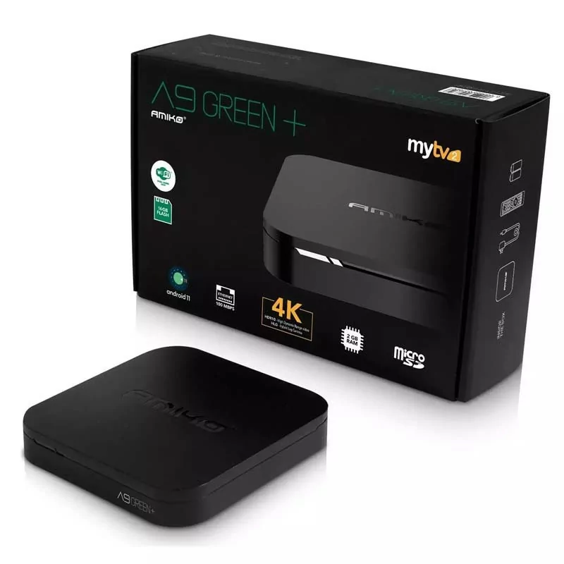 Amiko A9 Green+ - 2/16GB - IPTV Box - Android 4K