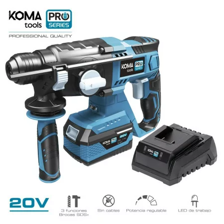 Koma Tools Pro Series Percussive Hammer - 20 V - 4.0 A - Battery, Charger and Case Included