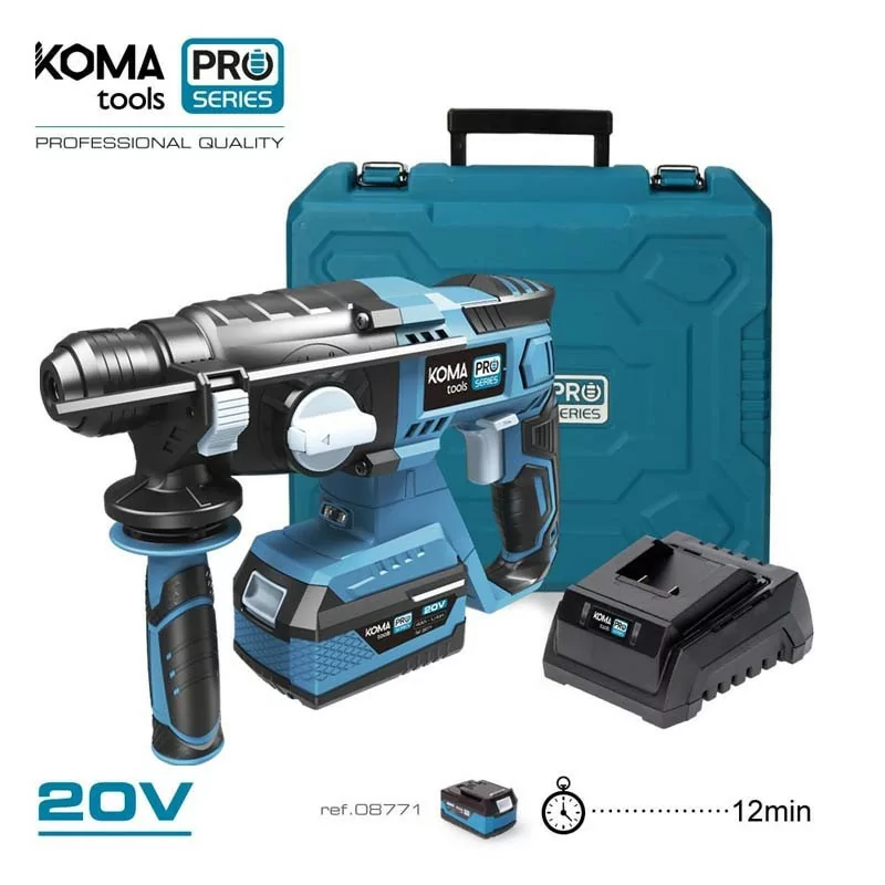 Koma Tools Pro Series Percussive Hammer - 20 V - 4.0 A - Battery, Charger and Case Included Koma Tools Pro Series Percussive Hammer - 20 V - 4.0 A - Battery, Charger and Case Included